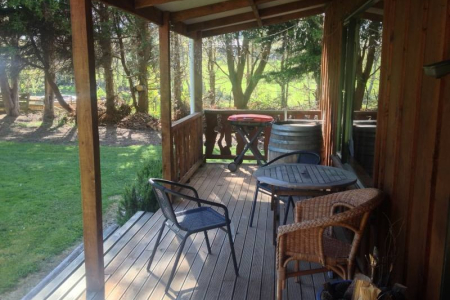 Relax on the deck of the cottage 